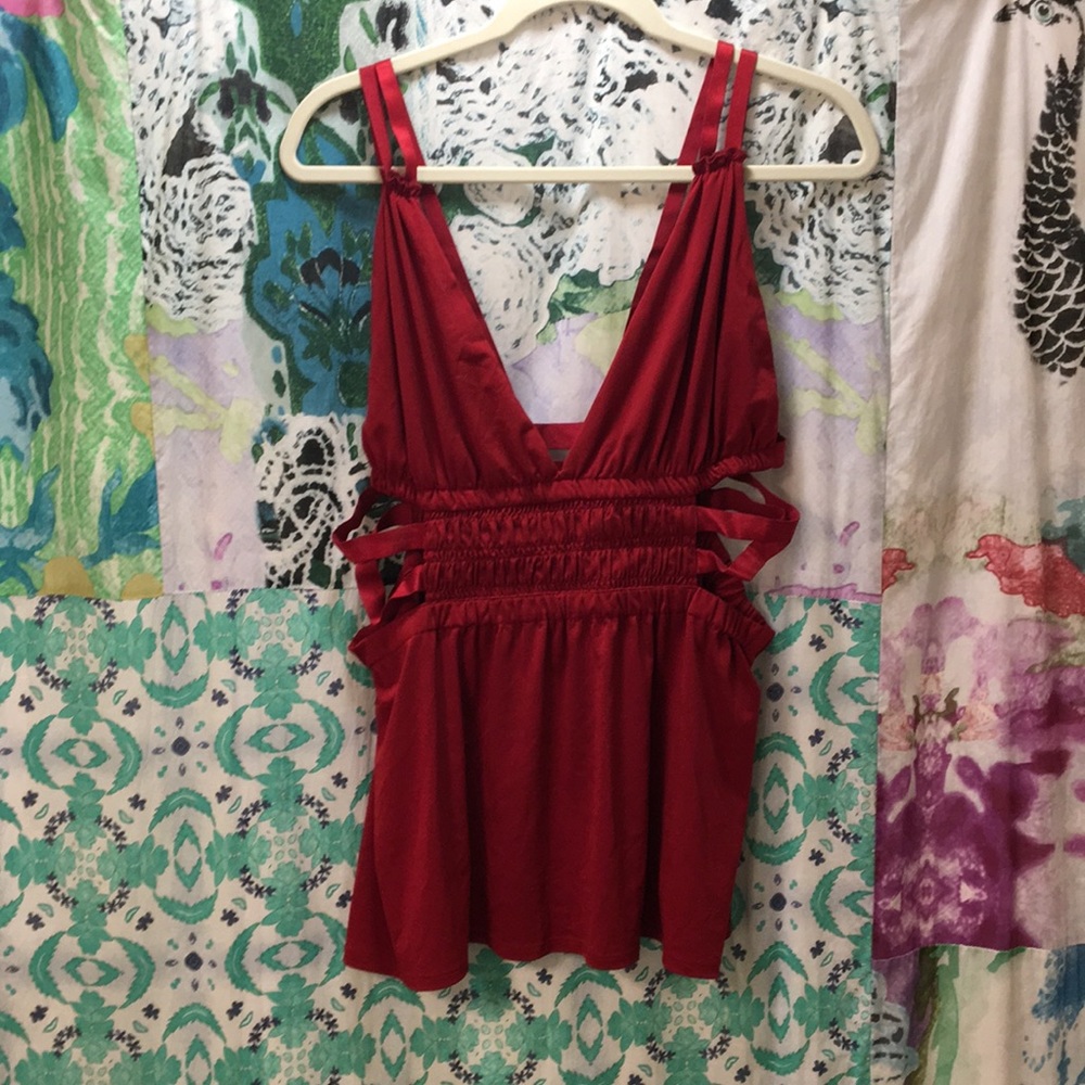 Sexy red strappy top